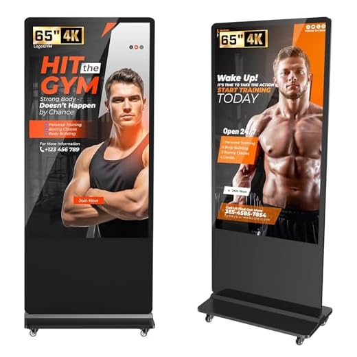 JASZDOT 32/43/55/65 Pollici Monitor Pubblicitario da FHD LCD Digital Signage, Schermo Display Pubblicitario Riproduzione Automatica, Supporto USB/HDMI/WiFi/Android OS (65'' Non-touch Screen)