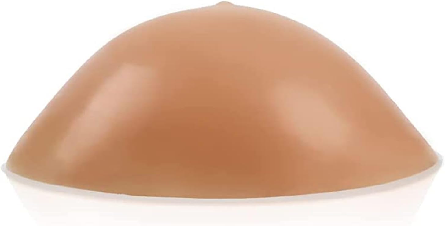 Self-Adhesive Concave Silicone Breast Form, Transparent/Nude/Suntan Triangle Fake Boobs Mastectomy Prosthesis Bra Inserts Enhancer Pads(400g/Piece, Suntan)