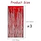 OFFCUP Lametta Vorhang, 3pcs Metallische Glitzervorhang Fringe, Tinsel Folie Vorhang Folienfransen Vorhang, Glitzer Folien Fransen Lametta Vorhänge Folie Hintergrund für Geburtstag Party/Hochzeit(Rot)