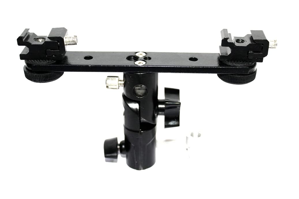 Buy SHOPEEAdjustable Double Flash Bracket Dual Shoe Speedlight Stand