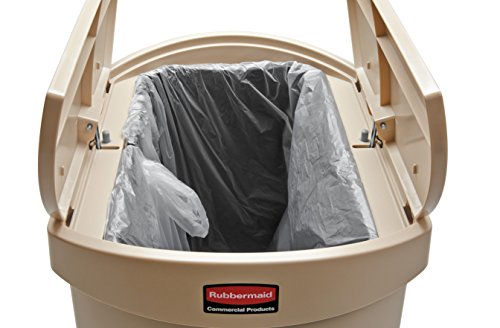 Image of Rubbermaid Commercial Products STREAMLINE Plastic Front Step Step-On-Trash /Garbage Can /Bin, 13 GAL, Beige, for Doctor's Office /Hospitals /Healthcare