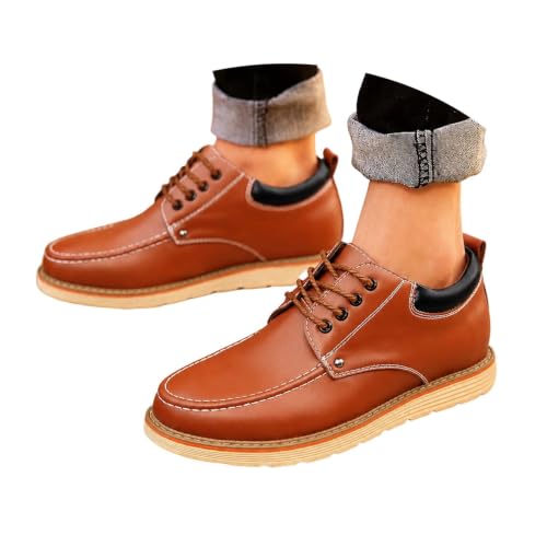 Zapatos casuales con cordones de hombre con plantilla oculta para ganar altura con comodidad