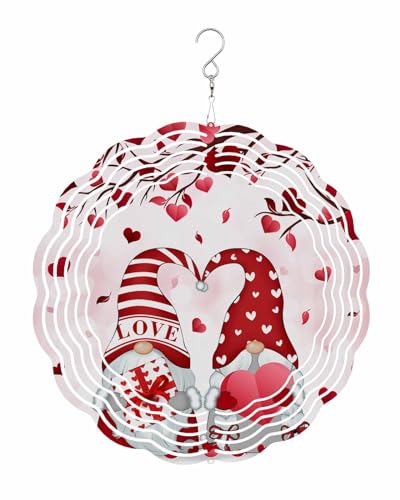 Image of Teamery Wind Spinner for Yard and Garden Large Hanging Wind Spinner 3D Stainless Steel Metal Wind Sculptures & Spinners Valentine