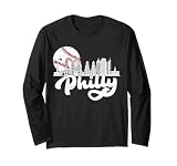 Vintage Philadelphia Skyline Philly Cityscape Retro Baseball Long Sleeve T-Shirt