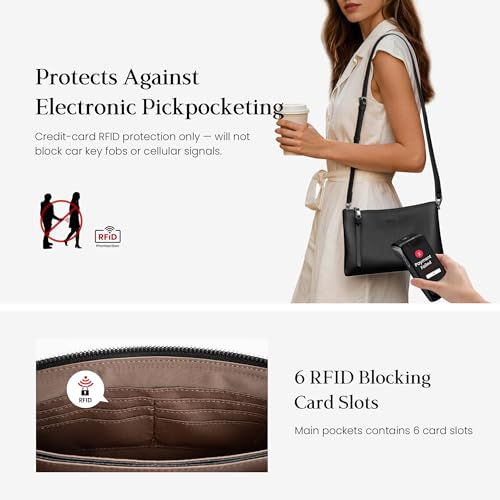 Image of befen Genuine Leather Crossbody Bags for Women, Small RFID Leather Cross Body Purses Shoulder Handbags