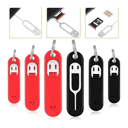 Extractor de tarjeta SIM antipérdida con estuche de llavero protector blanco, pack de 5 uds 4