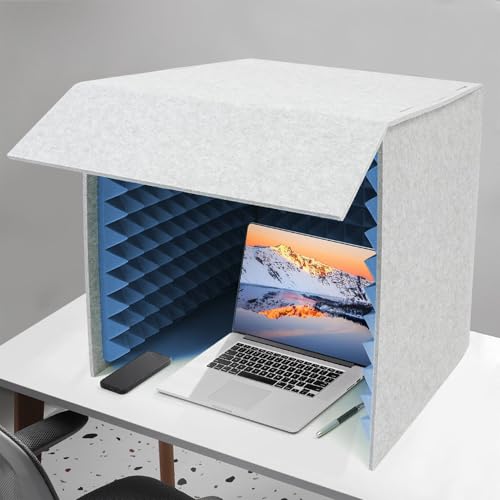 Cabina de aislamiento de sonido - Cápsula insonorizada portátil de mesa con reducción de ruido acústico para grabación y producción de audio