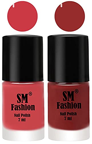 Image of Long Lasting Nail Polish | Nail Paint Combo 7 ml Each) - Set of 2 Punch Pink-Jam