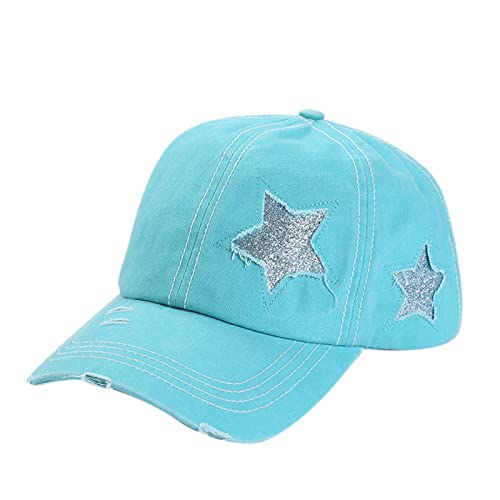 Saggy Balls - Gorra de béisbol para hombre y mujer, diseño de estrella, a la moda, al aire libre, adulto, protector solar, color azul cielo
