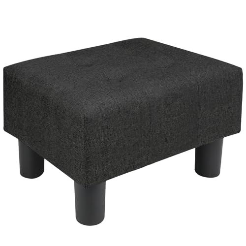 Nizrezol Small Foot Stool Ottoman, Linen Ottoman Foot Rest with Legs, Rectangle Foolstool Footrest...