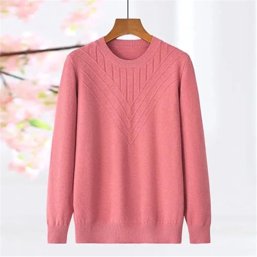 Women’s Knitted Pullover Sweater – Long Sleeve Jumper for Middle-Aged Mothers, Winter Casual Bottoming Shirt3