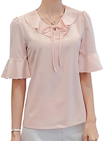 Women's Polyester Blouse Short Sleeve 