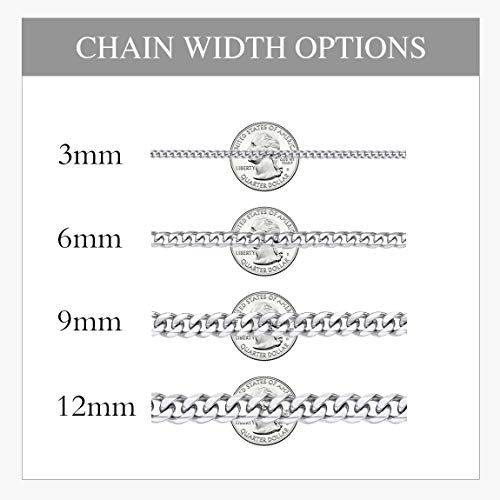 Mens Stainless Steel Necklace 3mm 20 inch Cuban Link Chain Mens Neck Chain