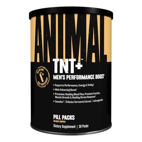 Animal TNT+ Mens Supplement - Nitric Oxide Booster, Prostate Health Supplements for Men, Stress Support with Adaptogens, Fenugreek, Tribulus Terrestris, Ashwagandha, Maca Root, Panax Ginseng, 30 Packs Cover