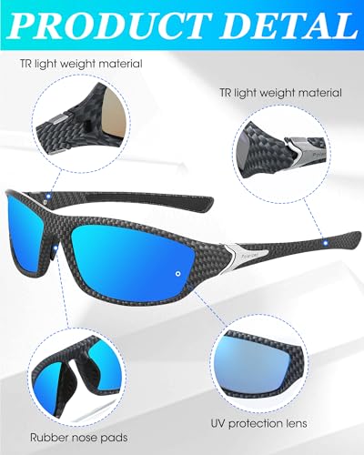 Image of Frienda 6 Pack Polarized Sport Sunglasses for Men Multipack Fit over Glasses Pack Lot Set Men's Sport Fishing Eyeglasses