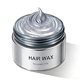 Haarfarbe Grau,Silbergraues Haarwachs TemporäR,120 G Instant Hair Color Wax Mit NatüRlichem...