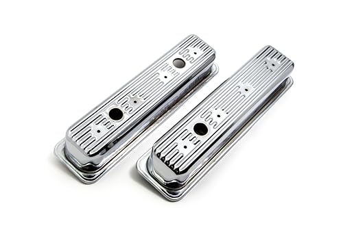 Compatible/Replacement Steel 1987–2000 Chevy/GMC 5.0L & 5.7L Center Bolt Tall Valve Covers – Chrome (1‑Hole / 2‑Hole Set)