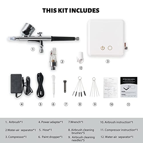 Image of Portable, Light Weight, High Performance Air Brush & Compressor Kit,Dual Action Gun for Art, Craft, Makeup, Cake Decoration, Temporary Tattoo
