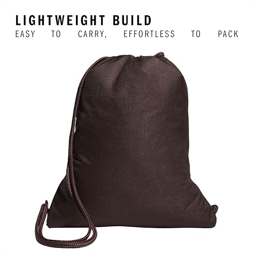 Image of adidas Alliance Sackpack - Drawstring Backpack for Sports, Small Gym, Shadow Brown /Rose Gold /2, One Size, Alliance Sackpack - Drawstring Backpack Small Bag for Men and Women