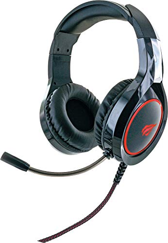 Schwaiger -GH50- Gaming Headset | Casque de Jeu Supra-auriculaire | avec lumière LED et Microphone | Casque Filaire | 2,2 m | Coussinets d'oreille fermés | Noir Cover