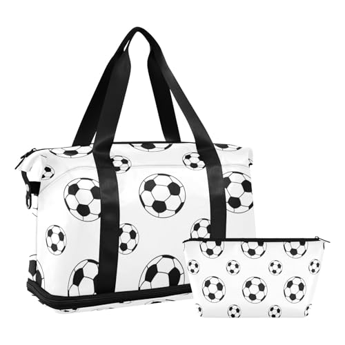 Football Travel Hand Bag Large Carry On Bag with Adjustable Strap for Trip Large Capacity