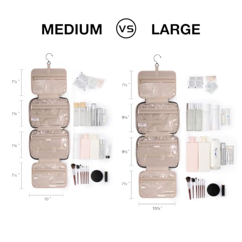 Image of BAGSMART Toiletry Bag Travel Bag with Hanging Hook, Water-resistant Makeup Cosmetic Bag Travel Organizer for Accessories, Shampoo, Full-size Container, Toiletries (Dark Purple, Medium)