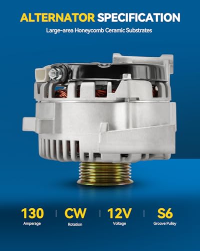 Image of PHILTOP New 8442N Alternator Compatible with Ford, Mercury, 2005-2007 Five Hundred, 2005-2007 Freestyle, 2005-2007 Montego 130A Alternator Replacement
