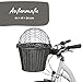 TRIXIE Front-Fahrradkorb – Fahrradkorb für Hunde – mit Lenkerhalterung und Gitter – mit Kissen – grau – 44 × 41 × 34 cm