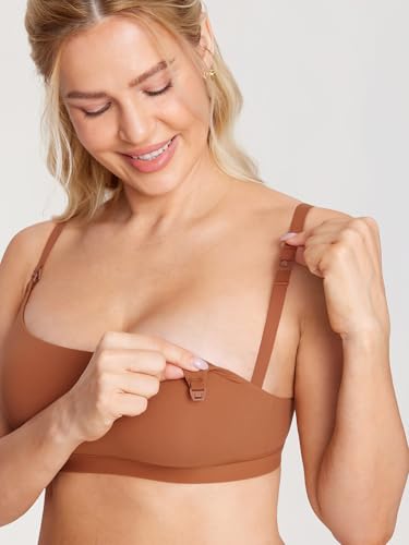 Image of MOMANDA Inbarely Seamless Nursing Bras for Breastfeeding Soft Unlined Maternity Bralettes for Pregnancy and Postpartum