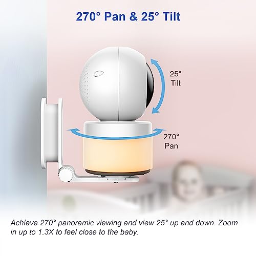 VTech 5” Digital Video Baby Monitor with Pan & Tilt Camera, Glow-on-The-Ceiling Light and Night Light, VM5463 (White) by VTech - Image 2