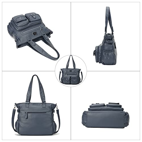 Image of KL928 Large Purses for Women Shoulder Bag Tote Handbags Stylish Vegan Leather Hobo Bags Ladies, A-Black-4 | Large