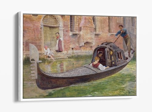 The Gondola 1868 Frederick Walker impression sur toile grand format cadre flottant blanc
