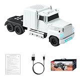WS-570 Retro American Truck Model Bluetooth Replica Speaker – Portable HD Sound, TWS Stereo,FM Radio,LED Party Lights,Built-in Microphone Hands-Free,Surprise Portable Gift for Car Enthusiasts(White)