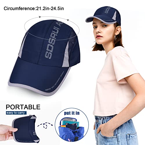 AYPOW 2 Packs Unisex Quick Dry Baseball Cap Hat, Fashion Breathable Sports hat Baseball Cap, Lightweight Foldable Washable Outdoor Sport Sun Protection Hat, for Men and Women Running Climbing Hiking - Image 5