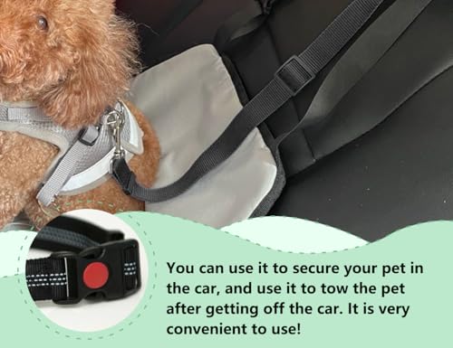 AOYEGIC Hund Anschnallgurt,Verstellbarer Auto Sitze Sicherheitsgurt,Hundegurt,Sicherheitsgeschirr,hundeanschnaller mit Schnalle und Pufferseilen,hundezubehör,für Große Mittlere Kleine Hunde(Schwarz)
