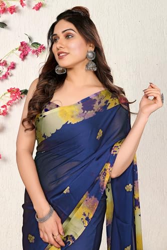 Image of MIRCHI FASHION Saree for Woman Chiffon Tie Dye Printed | Lightweight Daily Wear Women's Sari with Unstitched Blouse Piece (Available in 10 Colors)