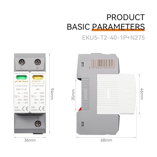 Parafoudre de protection surtensions protégeant vos appareils ménagers type T2 1P+NPE - 2