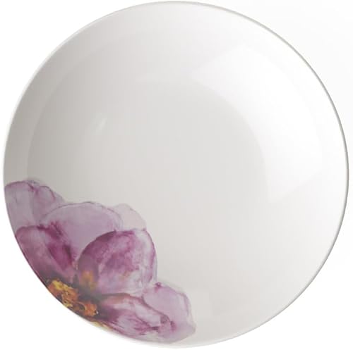 Villeroy & Boch - Rose Garden - Tazón de sopa  plato de pasta, 9.5 pulgadas, porcelana premium, fabricado en Alemania, blancorosa