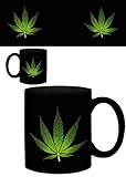 1art1 Cannabis, Hanf Blatt Foto-Tasse Kaffeetasse (9x8 cm) Inklusive 1x Überraschungs-Sticker