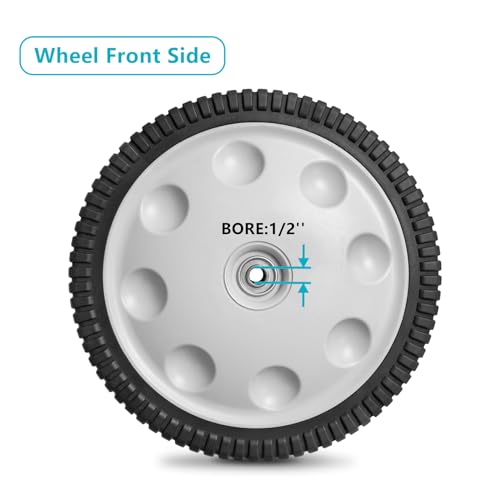 Sutmorly 12 Inch 734-04019 Rear Wheel Replacement for MTD 734-04127, Lawn Mower Wheel 12\" x 2.125\" S-Wave Wheel Tire Compatible with Most Troy Bilt Walk-Behind Push Lawn Mower, 1 Pack