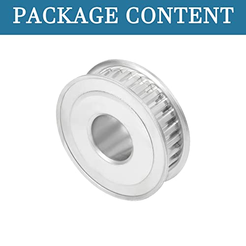 QUARKZMAN 1 Stück 30 Zähne 20mm Bohrung Riemenscheibe Aluminium für Verzahnung Maschinen und Bohrmaschinen, [Silberton]