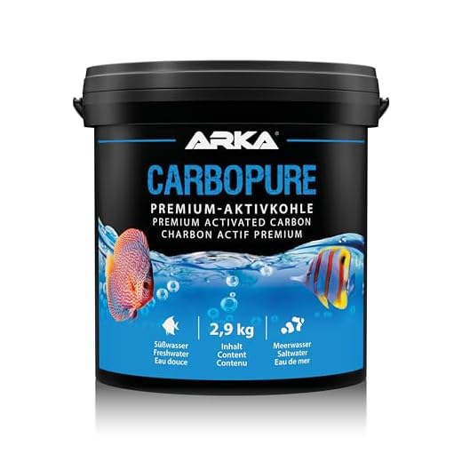 Aktivkohle Aquarium 5 L / 2,9 kg – Premium Filterkohle für klares Wasser – gegen Trübung, Medikamentenreste & Farbstoffe – für Süß- & Meerwasser – ARKA Carbopure