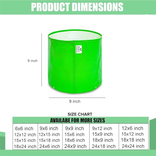 Image of Grow Bag UV Protected 260 GSM | HDPE Grow Bags for Plants | Heavy Duty Green Garden Plant Grow Bag with Drainage Holes | Reusable Vegetable Grow Bag for Terrace Gardening (10, 9X9 INCH)