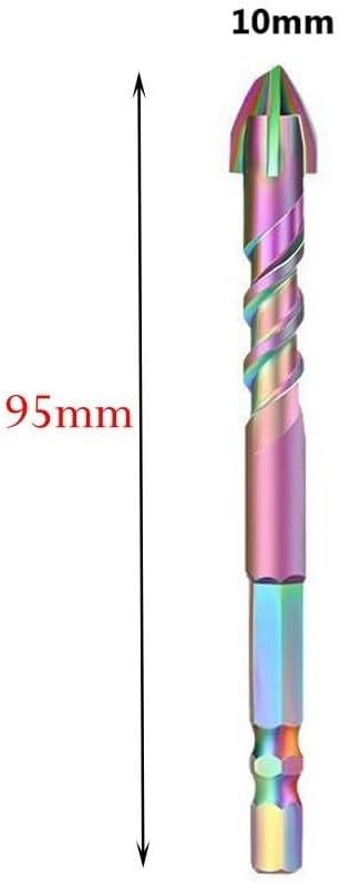 95mm Long Carbide Drill Bits Designed for Effective Drilling in For Glass, Wood, Metal and Marble Surfaces (10mm)