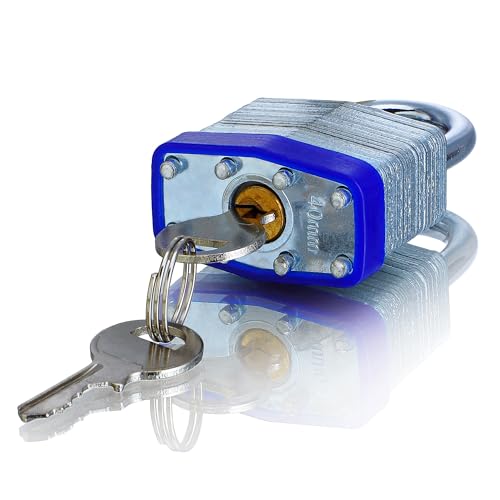 Image of 4 Pack Pad Locks with Same Key, Heavy Duty Keyed Alike Locks | Same Key Convenience, 4 Locks Share Keys, Durable Steel Body for Storage, Gates, Garages and Outdoor Use