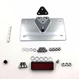 HONGK- Chrome Layback License Plate Mounting Kit Compatible with H-D license plate up to 7-1/4' x 4-1/4' (Softail Deluxe FLSTN/CVO Softail Deluxe FLSTNSE/SuperLow XL883L) [B01LYRDN8B]
