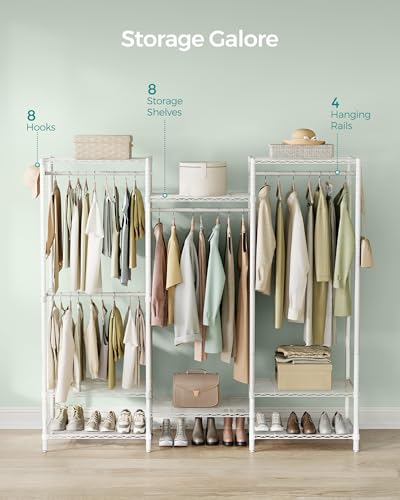 SONGMICS Clothes Rack, Open Wardrobe, Adjustable Shelves - 6