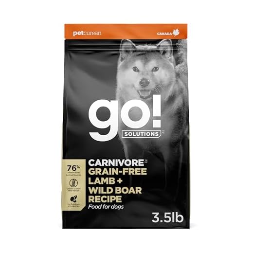 Go! Solutions Carnivore Lamb + Wild Boar Grain-Free Dry Dog Food, Our Highest-Protein Kibble Made with Real Meat, Pumpkin & Probiotics for Good Digestion, for Puppies, Adults & Seniors, 3.5 lb Bag