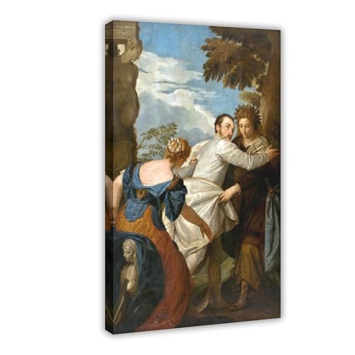 Impression sur toile Allégorie de la vertu et du vice pour salon 30,5x45,7 cm