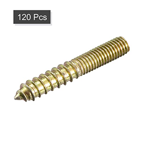 Image of uxcell M8x50mm Hanger Bolts, 120pcs Double Ended Thread Dowel Screws for Wood Furniture Connecting